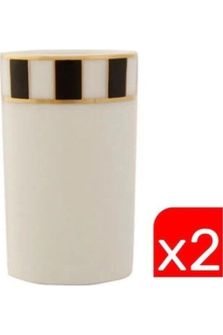 Porland Palms Kürdanlık 6cm 2 Li 04alm005901 Beyaz - Siyah