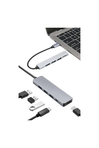 Macbook Pro/air Uyumlu Usb Type-c 8 In 1 Hub Dönüştürücü Çevirici Çoklayıcı Usb Hdmı Micro Sd 8 Giri Diğer