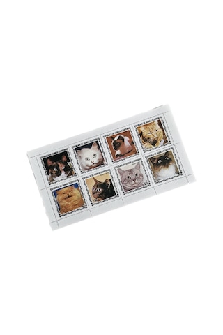 Kedi Temalı Ekvator Ginesi Damgasız 8'li Blok Pul