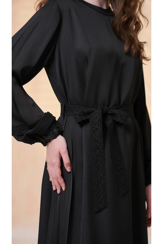 Misswhence Dantel Detaylı Elbise 39836 Siyah