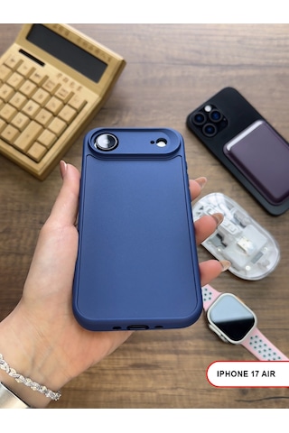 Apple iPhone 17 Air Uyumlu Kamera Korumalı Darbeye Dayanıklı Renk Atmayan Keep Silikon Kılıf Lacivert