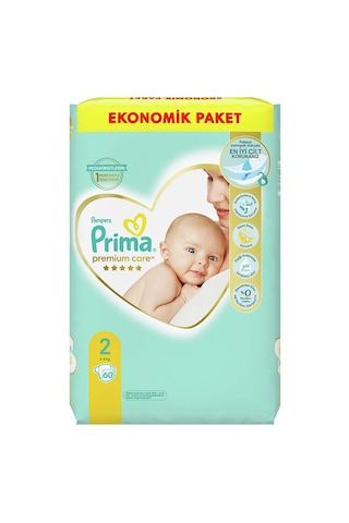 Prima Premium Care Bebek Bezi 2 Beden Jumbo Paket 60 Adet
