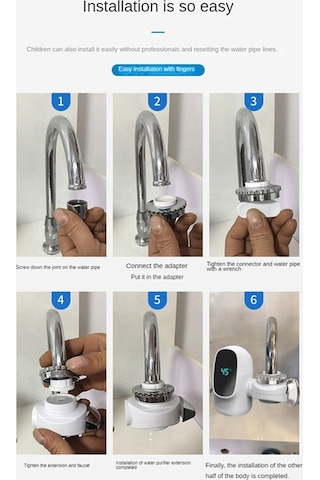 Xurunkeji 3000w Anında Elektrikli Sıcak Su Isıtıcı Musluk Dijital Ekran Isıtma Musluğu Banyo Musluğu Abd Fişi İçin Su Isıtıcısı Beyaz