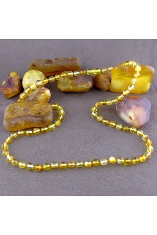 Sertifikalı Ukrayna Damla Kehribar Kolye N11.37220 Bronz