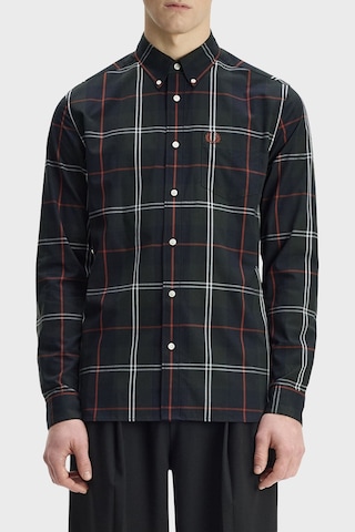 Fred Perry Pamuklu Regular Fit Ekoseli Gömlek Erkek Gömlek M3456 Q20 Koyu Yeşil