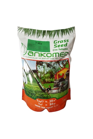 Çim Tohumu İthal 7 Karışım Ankomer 1 Kg. Ambalajında Erken Çimlenme Kaliteli 7m 7 Mix Çim Tohumu