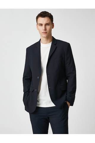Koton Basic Blazer Ceket Düğmeli Cep Detaylı Lacivert 3wam50026hw 3WAM50026HW704 Lacivert