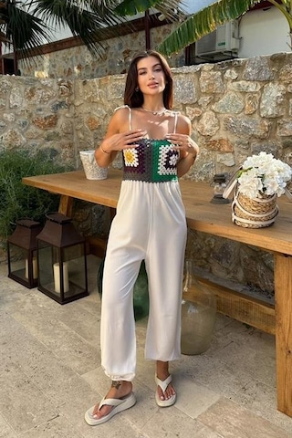 Jasmin Süzüneli Keten Tulum 1280-08 Ekru