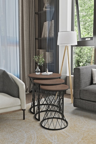 Emga Home Zenith Zigon Sehpa - Ceviz Ceviz