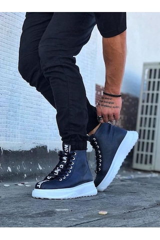 Wg03 Lacivert Erkek Yarım Bilek Bot Renklı