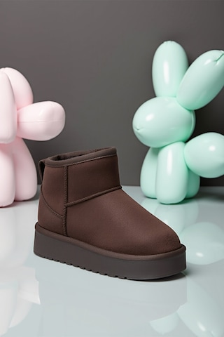 Dark Seer Snie C. Günlük Kız Çocuk Kürklü Bot Günlük Ayakkabı Sneaker 2025 Kahverengi