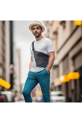 Oxford Kumaş Omuz Taktik Çantası Hırsızlık Önleyici Siyah