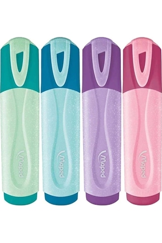 742046 Simli Pastel Fosforlu Kalem 4lü Çok Renkli