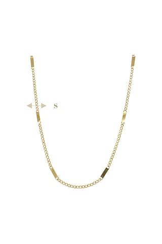 14 Ayar Altın S Plakalı Gurmet Zincir Erkek Kolye Sarı Altın