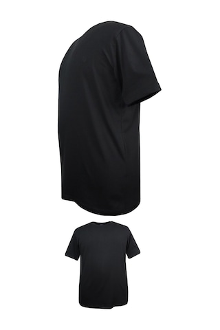 Battal Boy % 100 Pamuk 115 Kilo-150 Kilo Arası İçin Uygun Bedenli Bisiklet Yaka Düz Tişört Siyah SIYAH