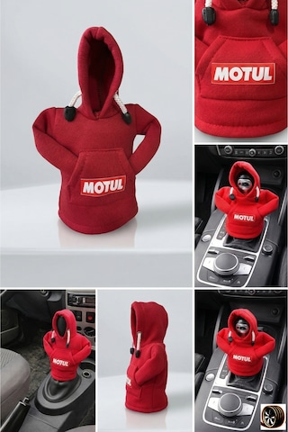 Motul Tasarım Hoodie Vites Topuzu Kılıfı - Universal Sweatshirt Model Vites Aksesuarı Kırmızı