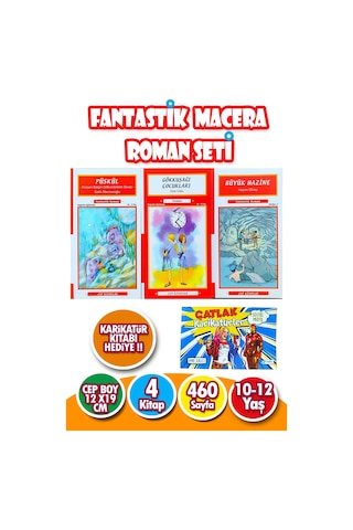 Fantastik Macera Roman Seti 3 Kitap Renkli Karikatür Kitabı Hediyeli