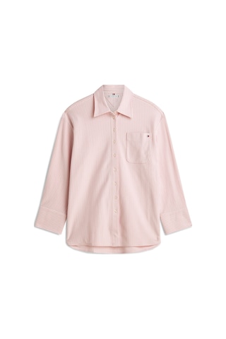 Tommy Hilfiger Pıque Strıpe Rlx Shırt Kadın Pembe Uk Gömlek - Ww0ww47878