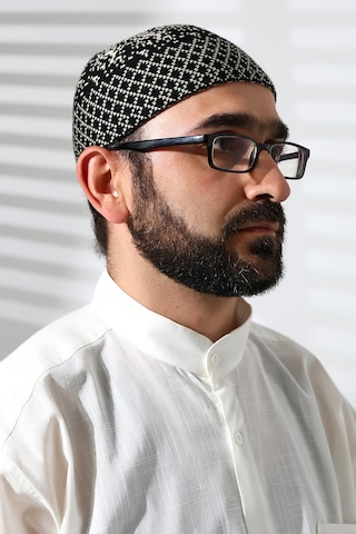 Kışlık Karyağdı Desenli Orlon Takke Siyah-bej Siyah