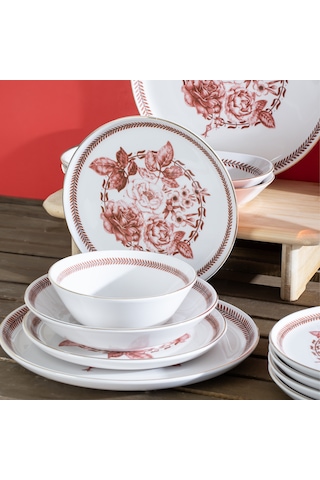 Perotti Danish Yaldızlı Stoneware 27 Parça 6 Kişilik Yemek Takımı