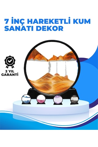Döndürülebilir Dinamik Kum Tablosu Gerginlik Giderici, Yüksek Kaliteli Cam Ve Doğal Kum İle Sanatsal Masa Dekor Çok Renkli