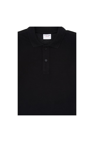 U.S. Polo Assn. Erkek Çocuk Siyah Basic Polo Yaka Sweatshirt 50313790-VR046