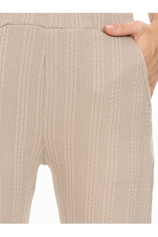 Denokids Kız Çocuk Boru Paça Bej Basic Eşofman Altı Renkli Bej