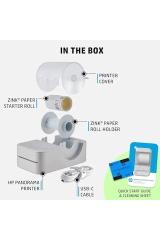 Hp Sprocket Panorama Instant Taşınabilir Renkli Etiket Ve Fotoğraf Yazıcısı Gri Printer Siyah