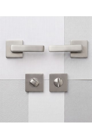 Lusso Inox Kare Rozetli Kapı Kolu Lüks Wc Kapı Kolu