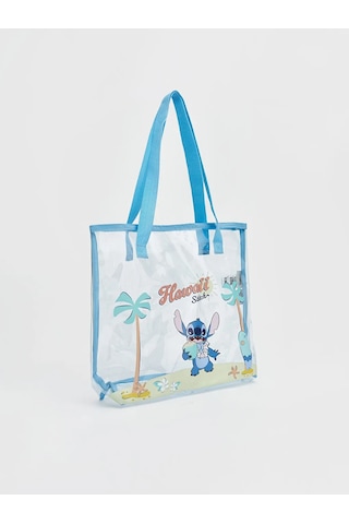 Lc Waikiki Mavi Stitch Baskılı Kız Çocuk Plaj Çantası