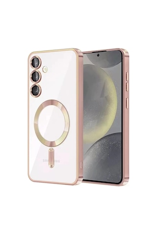 Mey İthalat Samsung Galaxy Uyumlu S24 Kılıf Kross Magneticsafe Kapak - Rose
