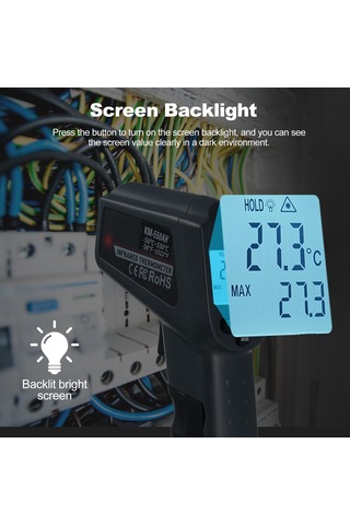 Springsun Km-550ah -50-550 /-58-1022 Temassız Kızılötesi Termometre Ir Termometre Elde Taşınabilir Dijital Sıcaklık Ölçer Arka
