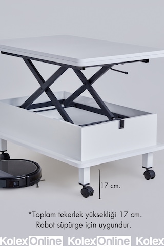 Sihirli Sehpa Tekeri Masa Tekeri 17 Cm Kırılmaz Metal Teker Fren Sistemli Beyaz