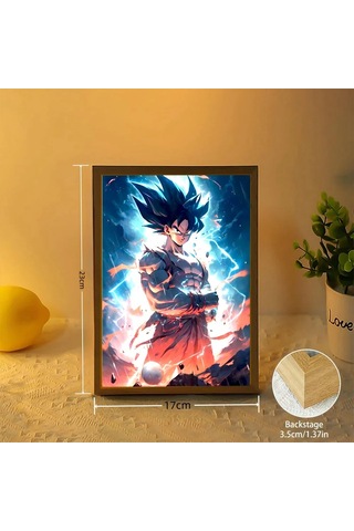 Anime Figürü Dragon Ball Işık Çerçevesi Led Gece Lambası Goku Vegeta 9 Çok Renkli