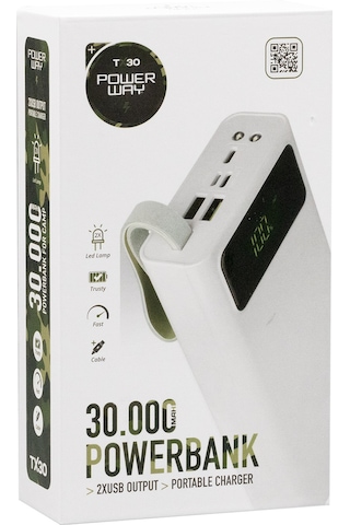 Powerway Tx30 30000 Mah Dijital Göstergeli Powerbank Altın - Dore