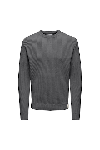 Only & Sons Erkek Onsfergal Bisiklet Yaka Uzun Kollu Örme Kazak 22030208 Gri Gri