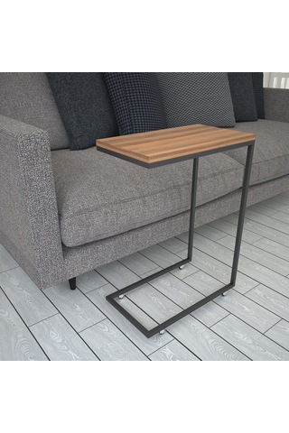 Callen Yan Sehpa & Tekerlekli Servis Sehpası Metal Ceviz