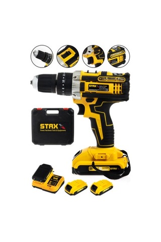 Staxx Power STX1080 58V 8AH Samsung Çift Akülü Darbeli Şarjlı Vidalama Maktap + 2 Adet Uç