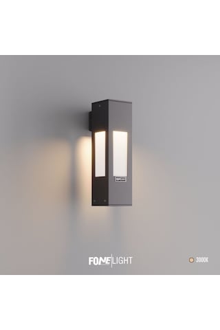 FoneLight AKA 35 cm LED Bahçe Duvar Apliği Antrasit Alüminyum IP65 Dış Mekan Peyzaj Aydınlatması 7W 3000K
