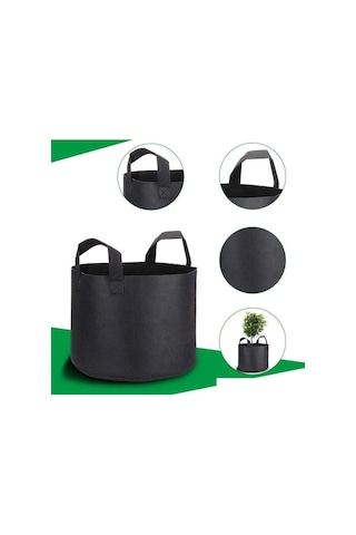Grow Wizard Kumaş Saksı Pot 76 Litre 3 Adet Siyah