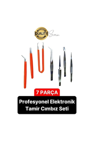 Profesyonel 7 Parça Çelik Cımbız Seti Paslanmaz Dayanıklı Elektronik Devre Telefon Saat Tamir Seti