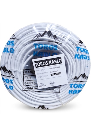 Toros Kablo Ttr 3 X 1.5mm Cca Kablo H05 W-f Beyaz 100 Metre