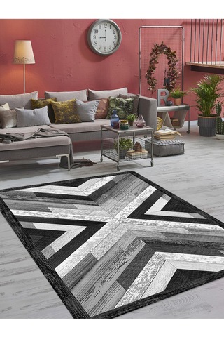 Dijital Baskılı Yıkanabilir Kaymaz Taban Salon Ve Oturma Odası Halısı 6157h 001