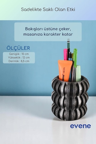 Kalemlik Masa Kalemliği Organizer Kalemlik Gümüş Eskitme Renk Model 75 Çok Renkli