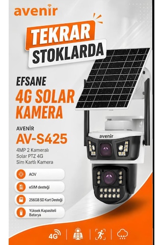 Av-s425 4g Solar Güvenlik Kamerası Elektrik Olmasa Da Güvenlik Devam Eder