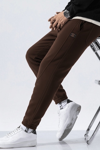 Genius Store Genıus Store Erkek Eşofman Bağcıklı Bel Jogger Spor Eşofman Altı Spor-esf16 Kahverengi
