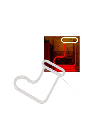 Kangvka Noel Çorap Şekilli Neon Işıklı Dekorasyon, Usb/pil Beslemeli, Masaüstü/duvar Dekoru, Akşam Lambası Bz2645-w