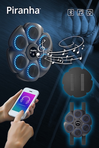 T 227 Refleks Geliştirici Boks Eğitim Makinesi Bluetooth Rgb Işıklı Müzikli Eldiven Hediye