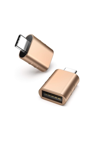 Usb-c To Usb 3.0 Adaptör 2 Li Set Kompakt Altın Dönüştürücü Yüksek Performanslı Pratik Seti