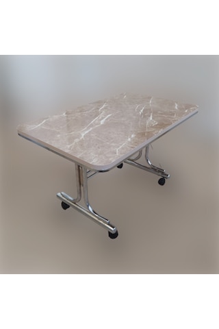 Pratik 70X110 Tekerlekli Orta Sehpa Krom Nikel Kaplamalı Metal (514492450)